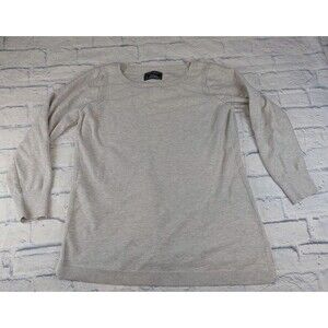 Luca Centurion Women Sweater L Cream Crew Neck Asymmetrical Hem Crew Neck